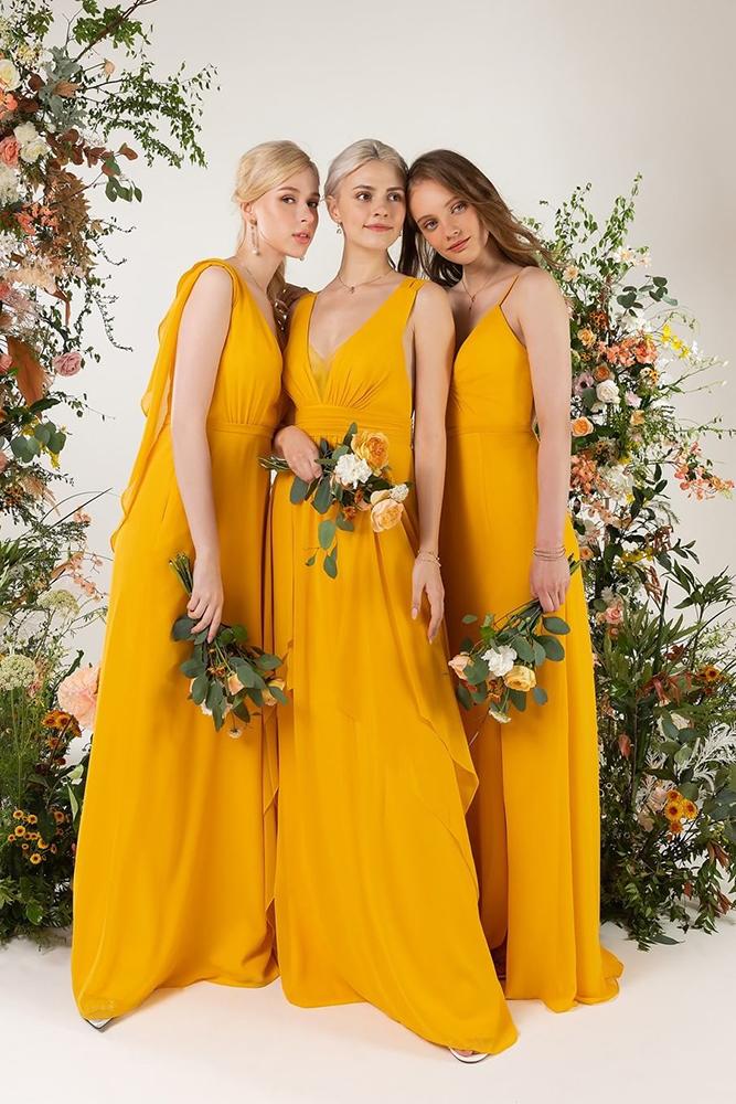 5 robes demoiselle d'honneur jaune pour ...
